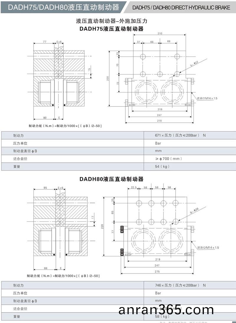 DADH75液壓(ya)直動(dong)製(zhi)動器(qi)